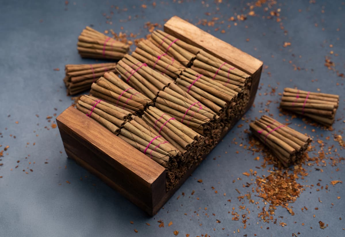 Internal view of our beedi production facility - Quality control and precision